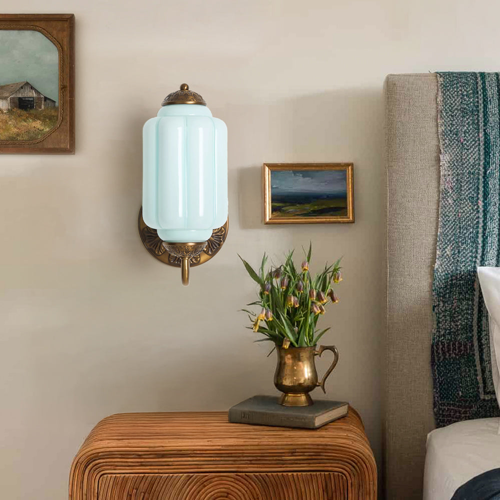 Vintage Glass Brass Margot Wall Sconce