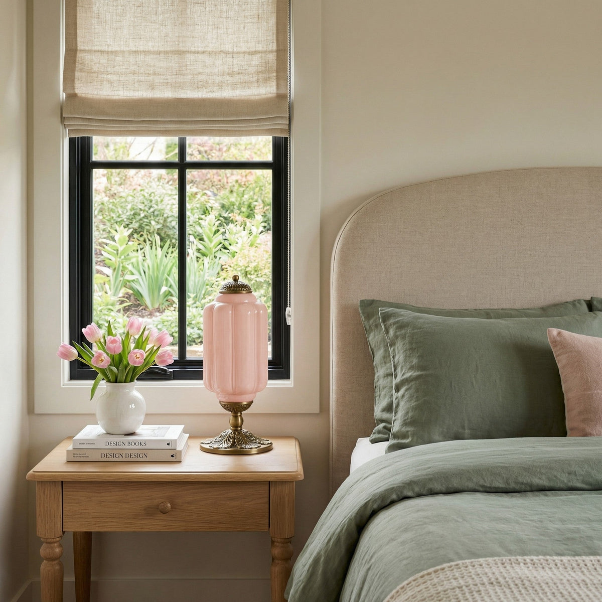 Vintage Glass Brass Margot Table Lamp