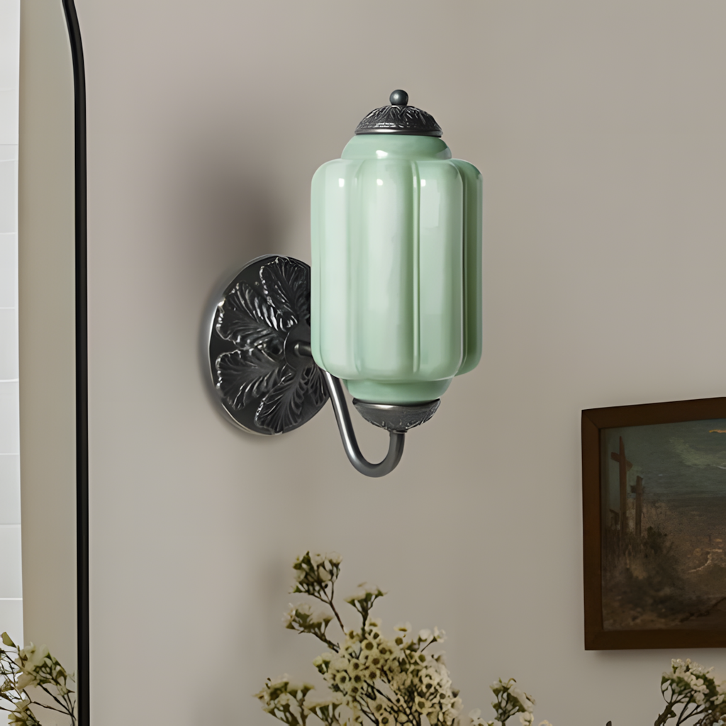 Vintage Glass Brass Margot Wall Sconce