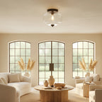 Pumpkin Glass Semi Flush Mount Margot Glass Ceiling Light