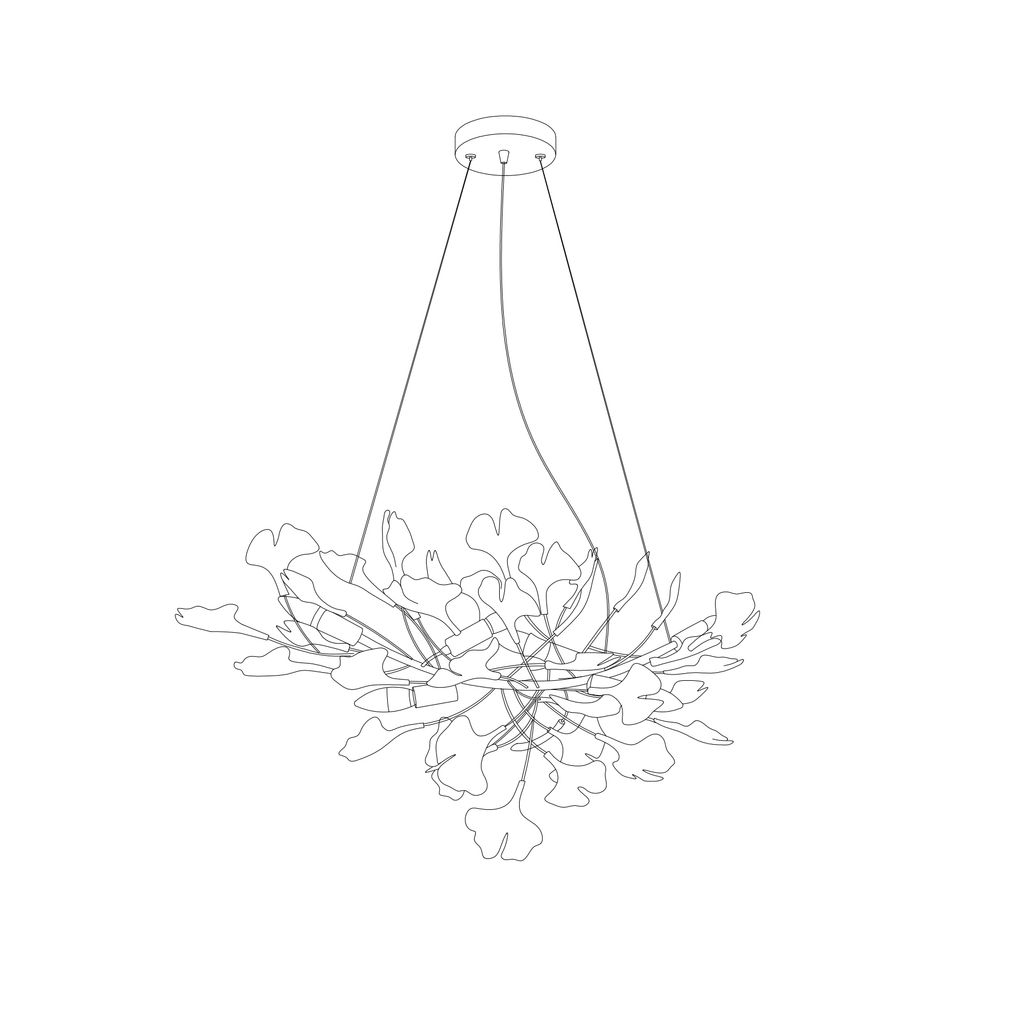 Horizon Bloom Ginkgo Leaf Branch Chandelier