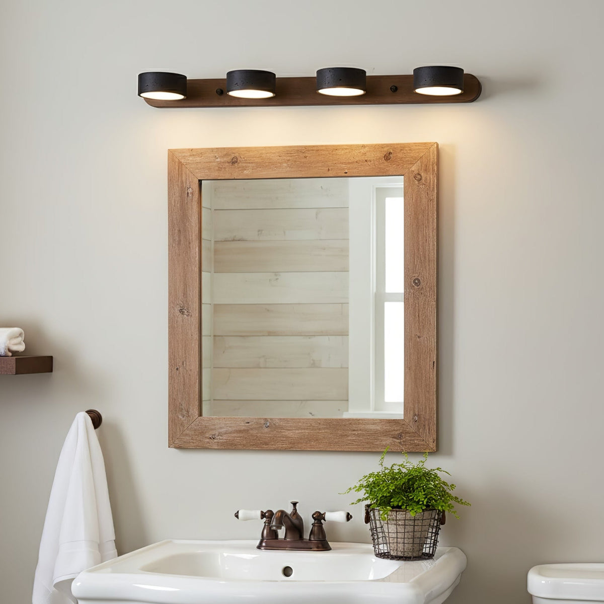 Black Travertine Walnut Duo Wall Light