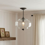 Pumpkin Glass Semi Flush Mount Margot Pendant Light