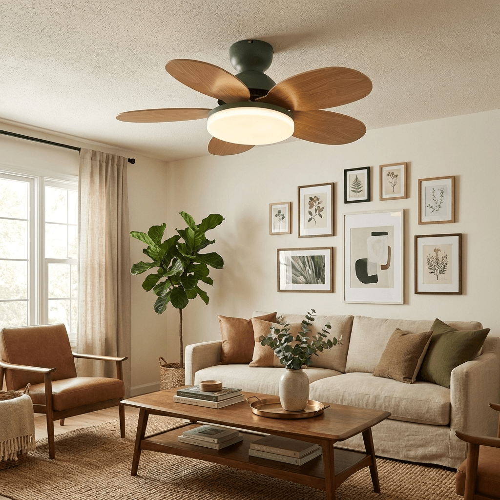 Petalo Modern Wood Ceiling Fan Light