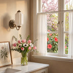 Vintage Glass Brass Margot Wall Sconce