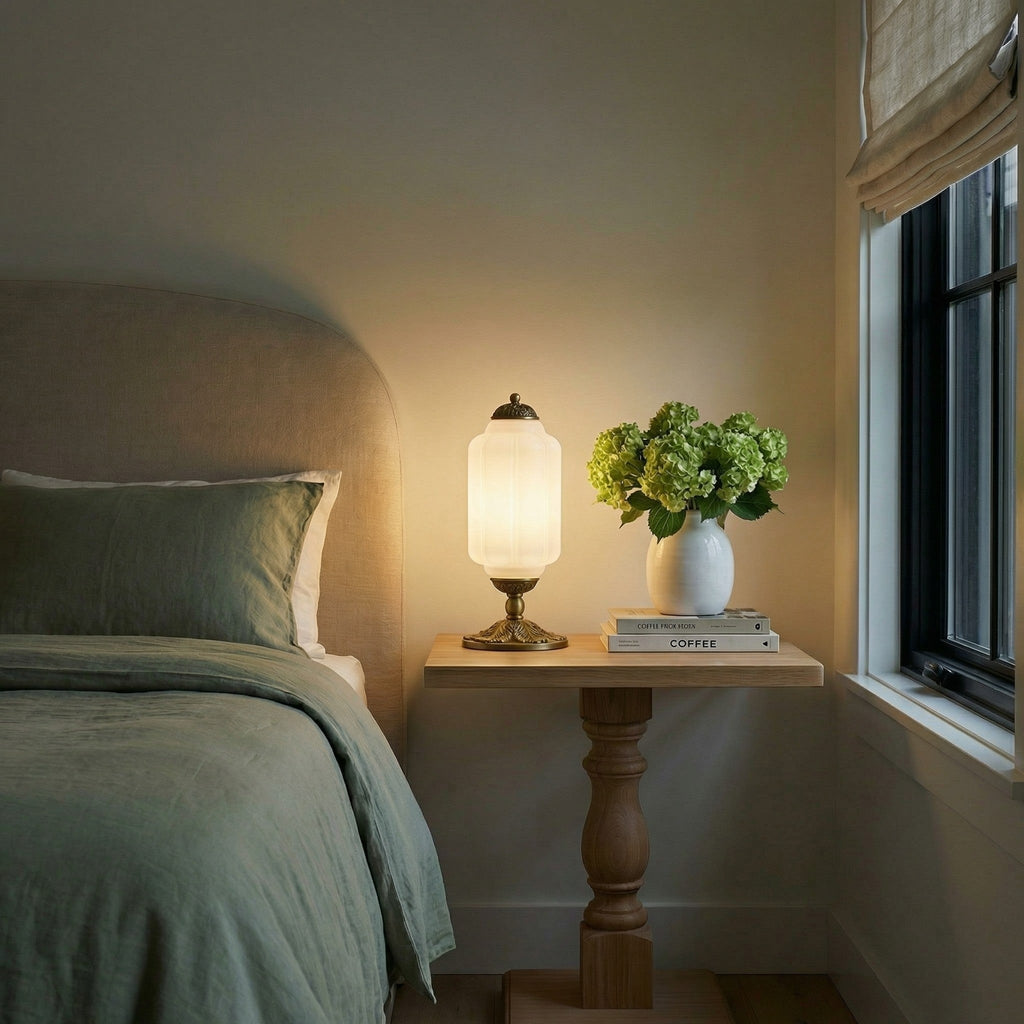 Vintage Glass Brass Margot Table Lamp