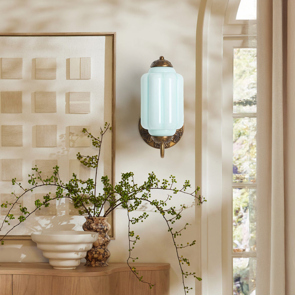 Vintage Glass Brass Margot Wall Sconce