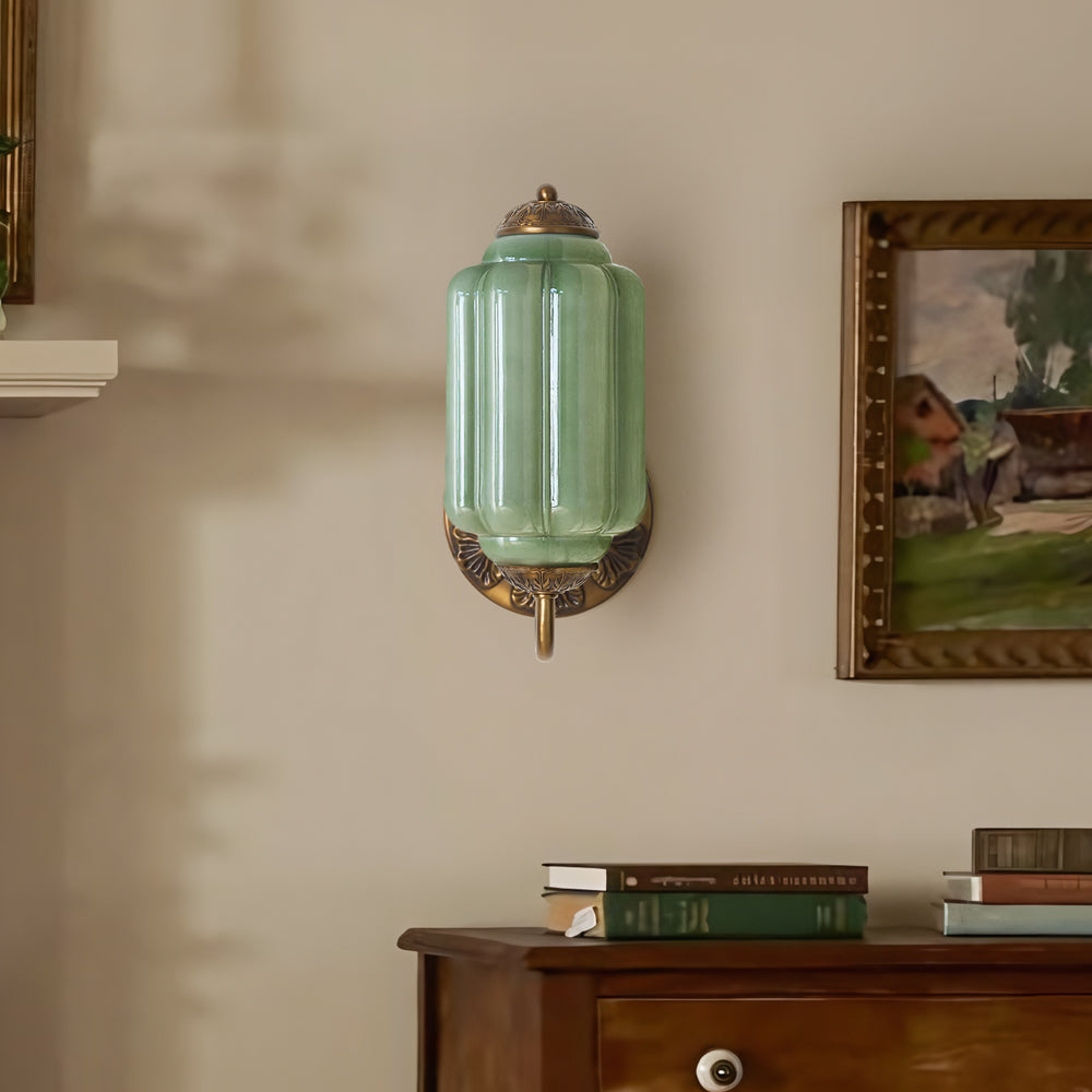 Vintage Glass Brass Margot Wall Sconce
