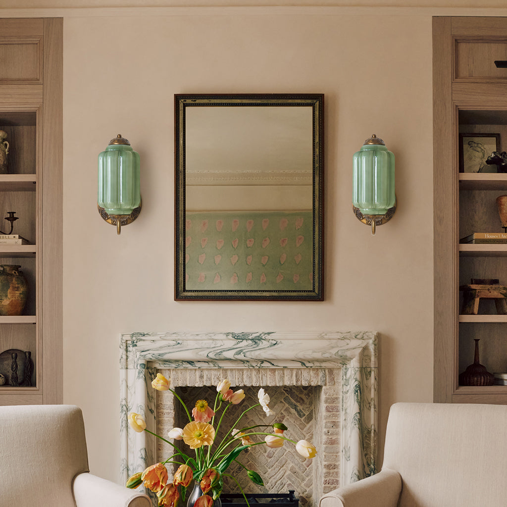 Vintage Glass Brass Margot Wall Sconce