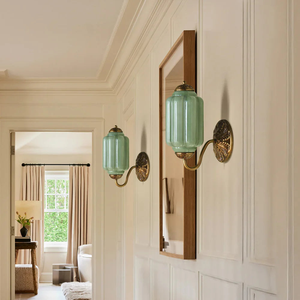 Vintage Glass Brass Margot Wall Sconce