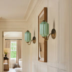 Vintage Glass Brass Margot Wall Sconce