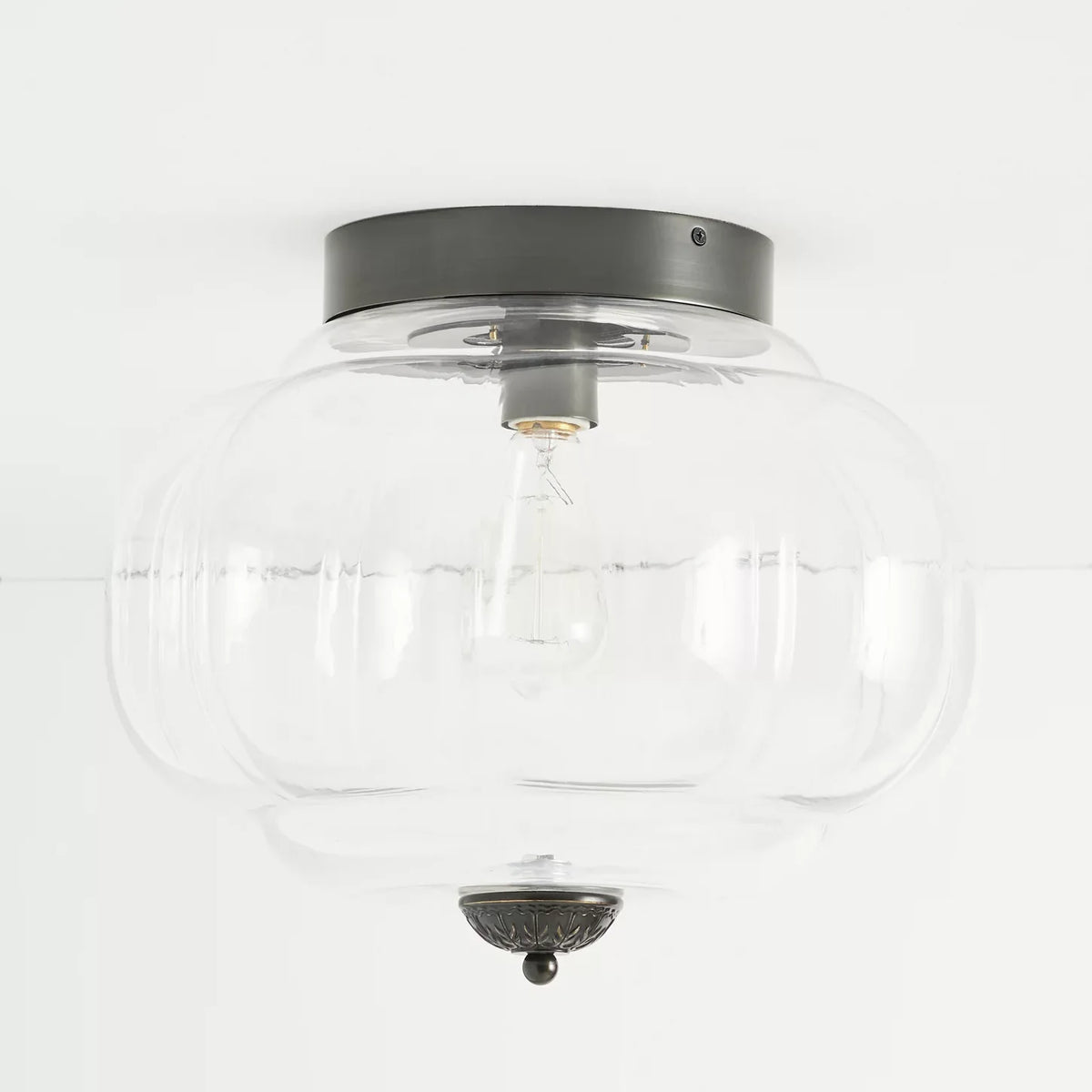 Pumpkin Glass Semi Flush Mount Margot Glass Ceiling Light