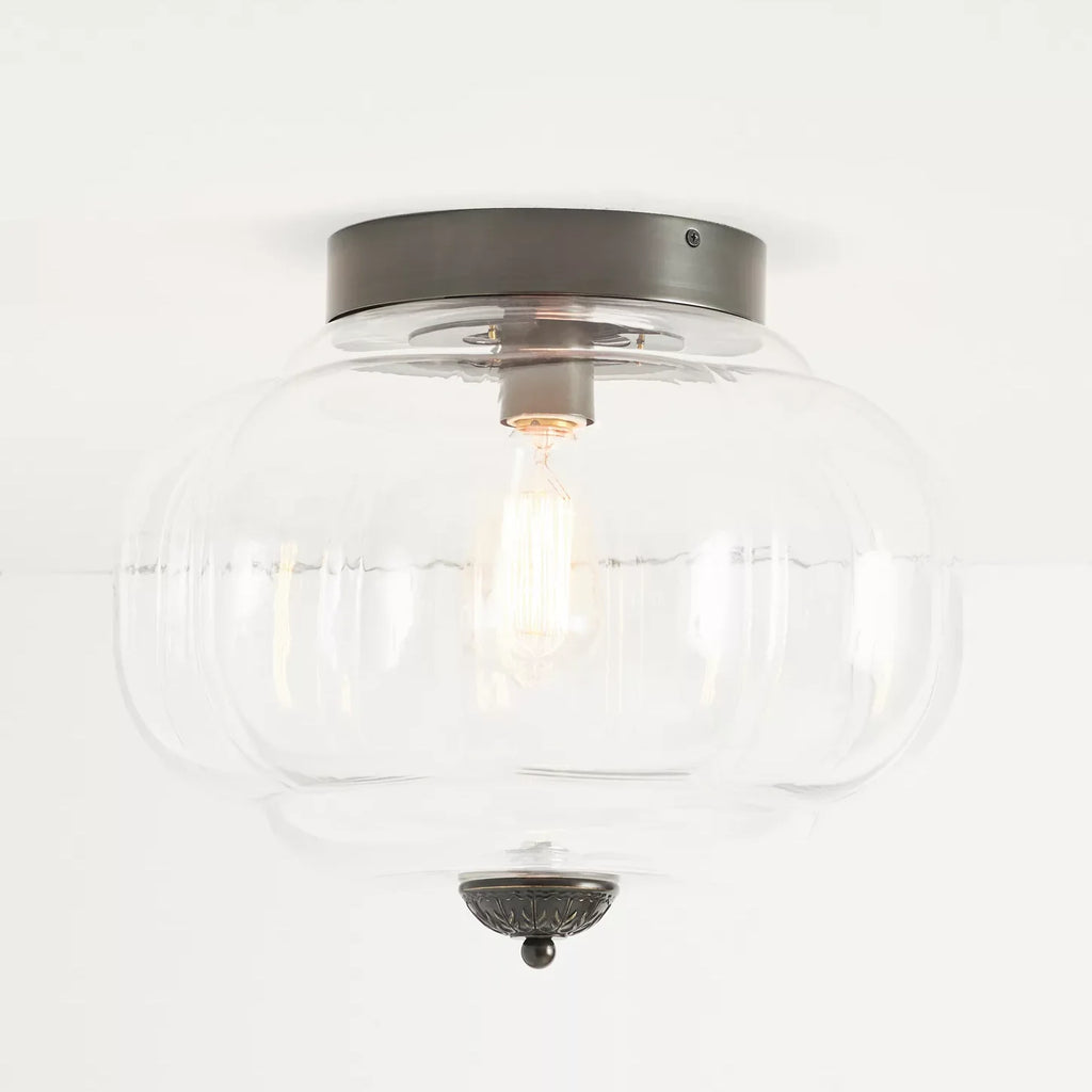 Pumpkin Glass Semi Flush Mount Margot Glass Ceiling Light