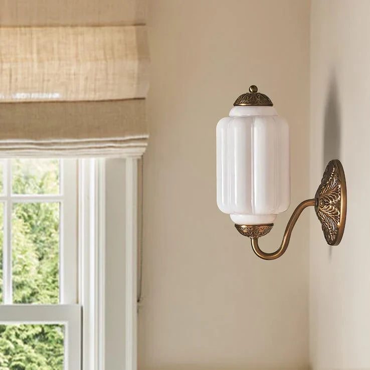 Vintage Glass Brass Margot Wall Sconce