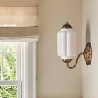Vintage Glass Brass Margot Wall Sconce