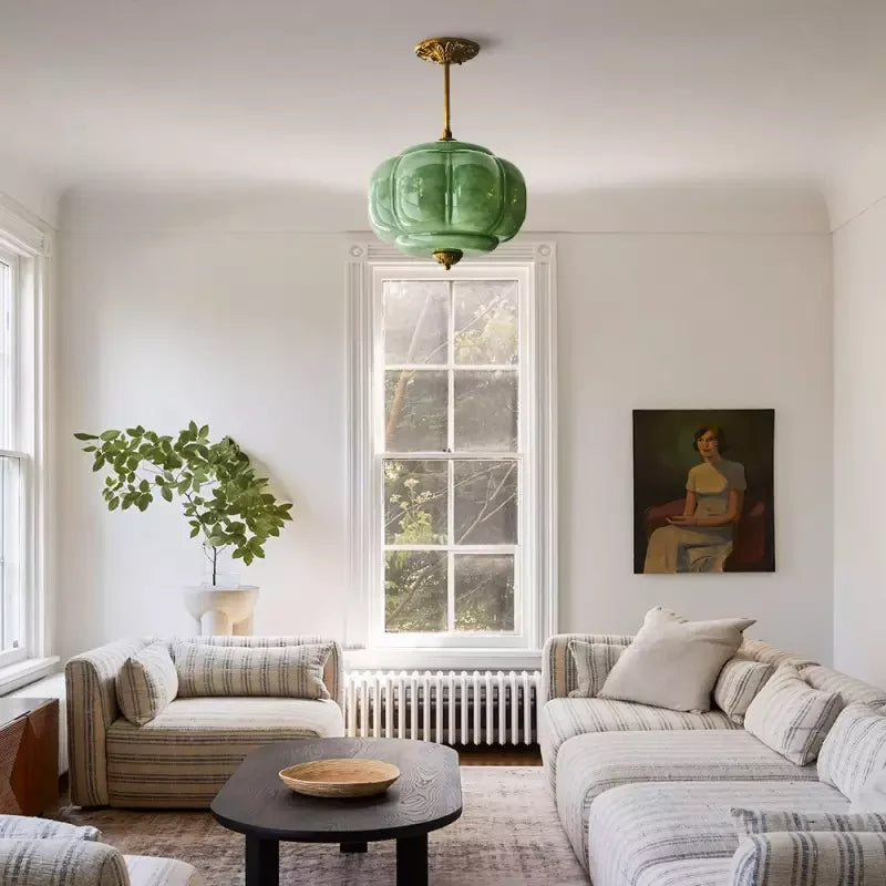 Pumpkin Glass Semi Flush Mount Margot Pendant Light