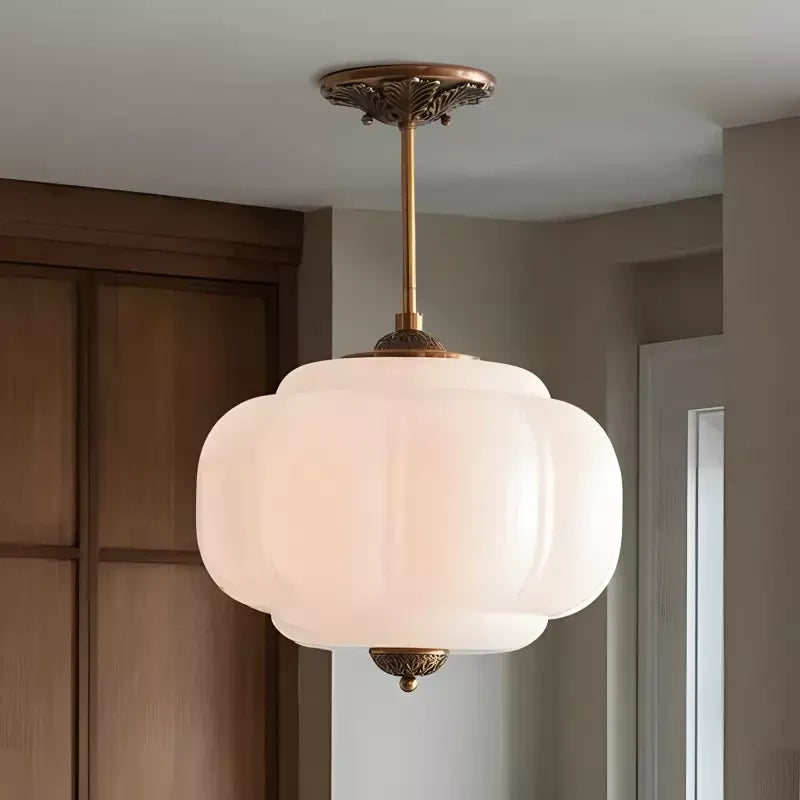 Pumpkin Glass Semi Flush Mount Margot Pendant Light