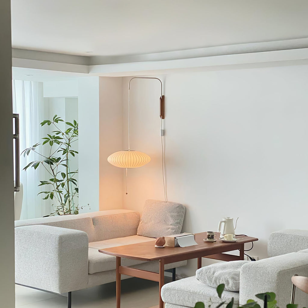 Bubble Ball Plug In Swing Arm Wall Sconce