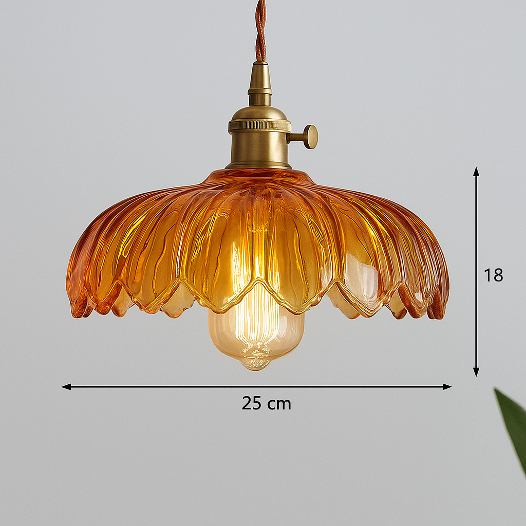 Vintage Flower Glass Pendant Light