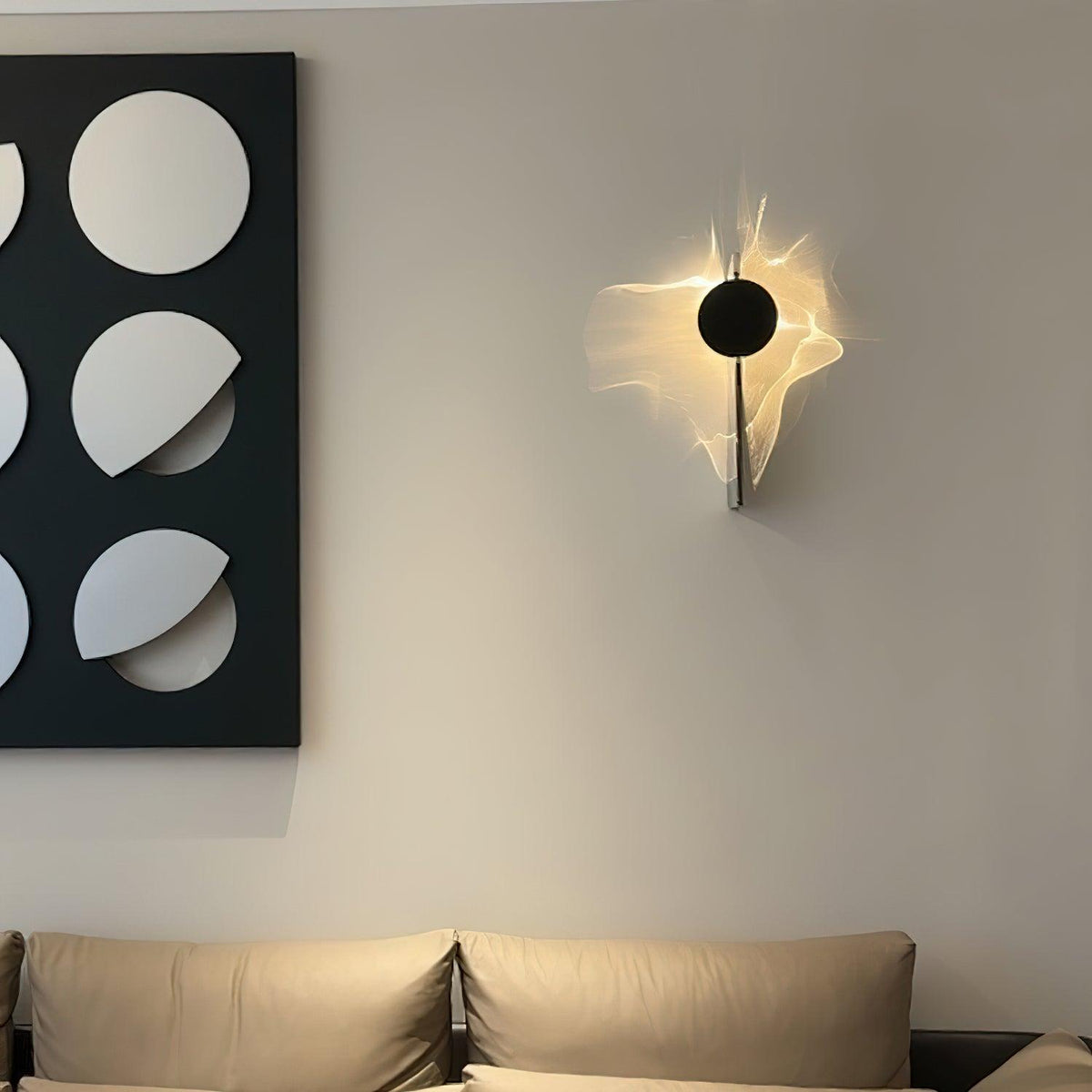 Sculptural Chrome Shadow Wall Sconce