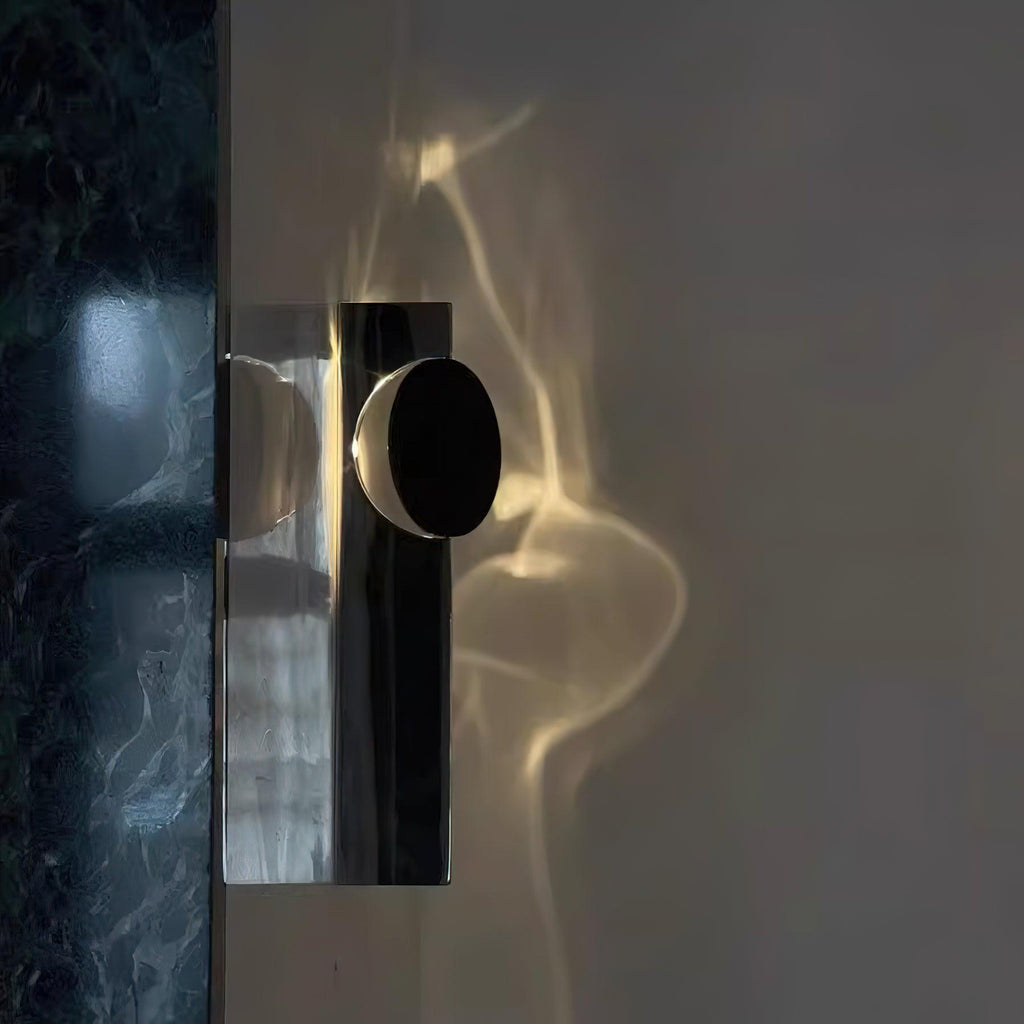 Sculptural Chrome Shadow Wall Sconce