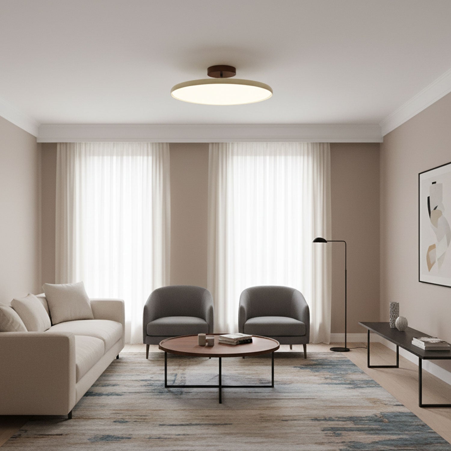Drift Adjustable Semi Flush Mount Sloped Ceiling Light