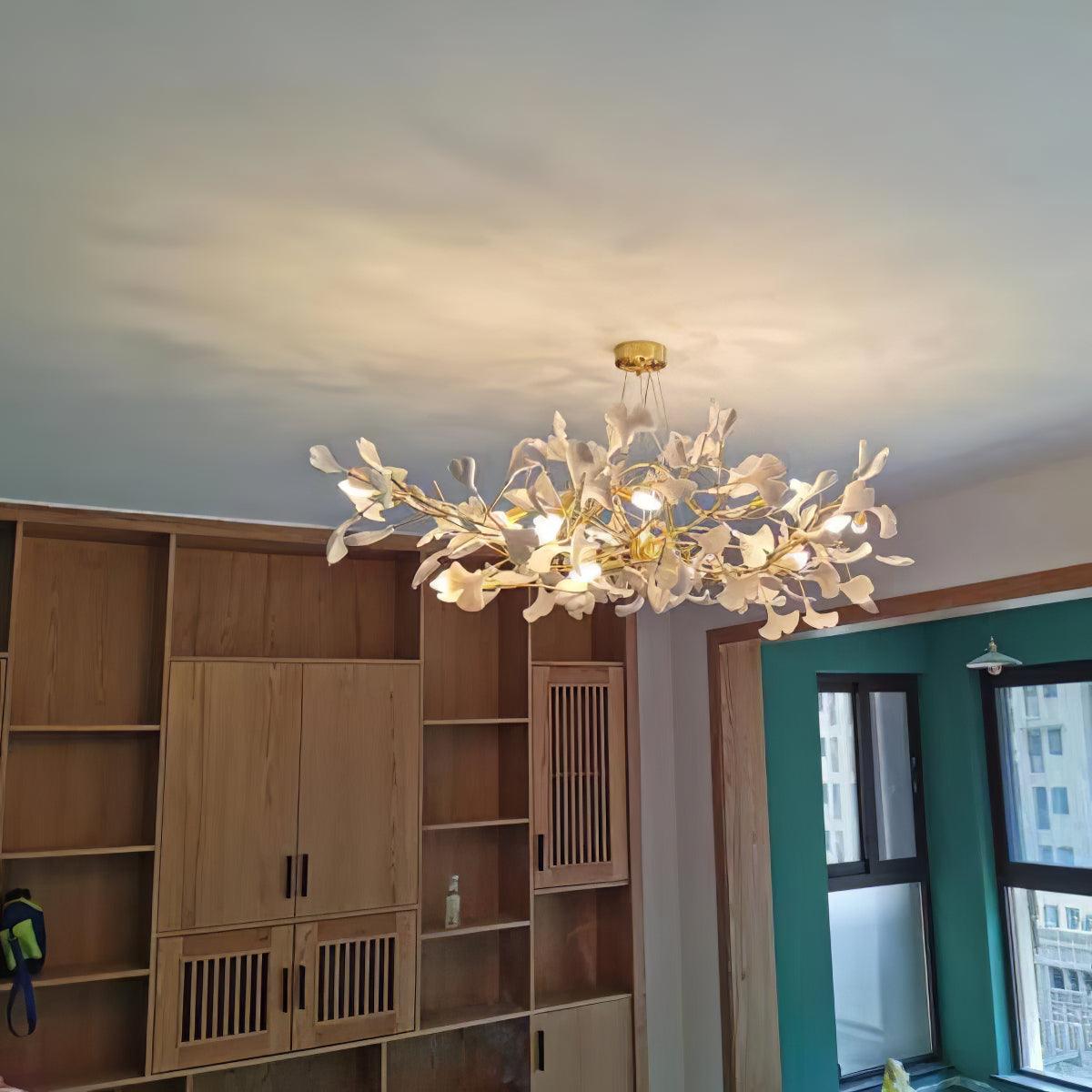 Horizon Bloom Ginkgo Leaf Branch Chandelier