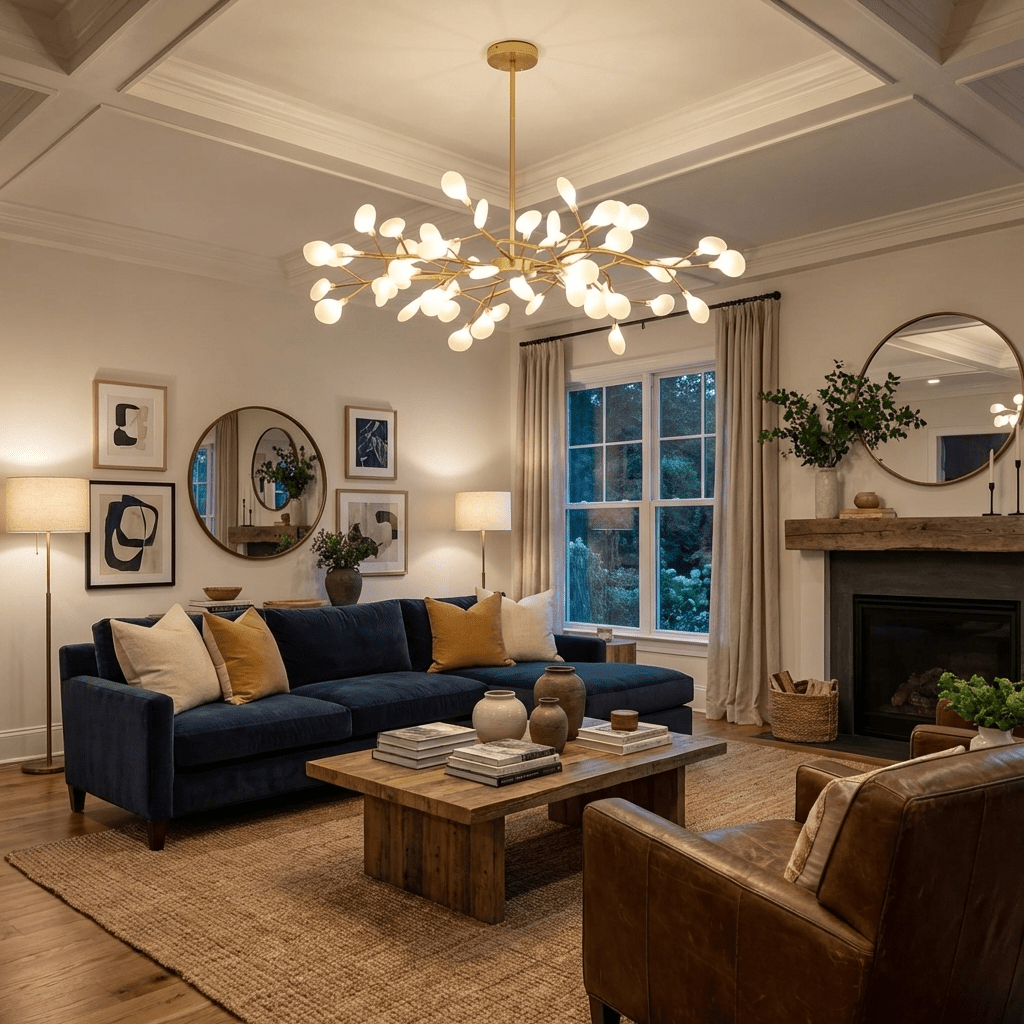 LED Firefly Glass Sputnik Chandelier