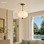 Pumpkin Glass Semi Flush Mount Margot Pendant Light