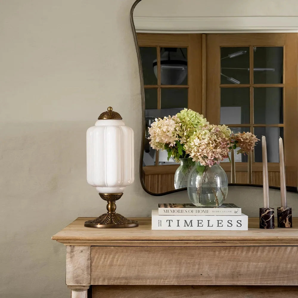 Vintage Glass Brass Margot Table Lamp