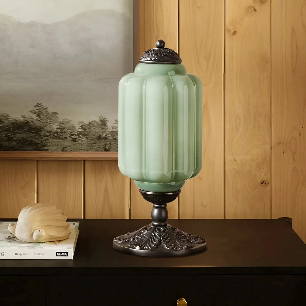 Vintage Glass Brass Margot Table Lamp