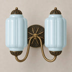 Double Vintage Glass Brass Margot Wall Sconce