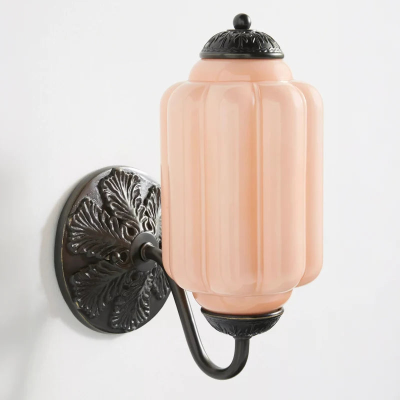 Vintage Glass Brass Margot Wall Sconce