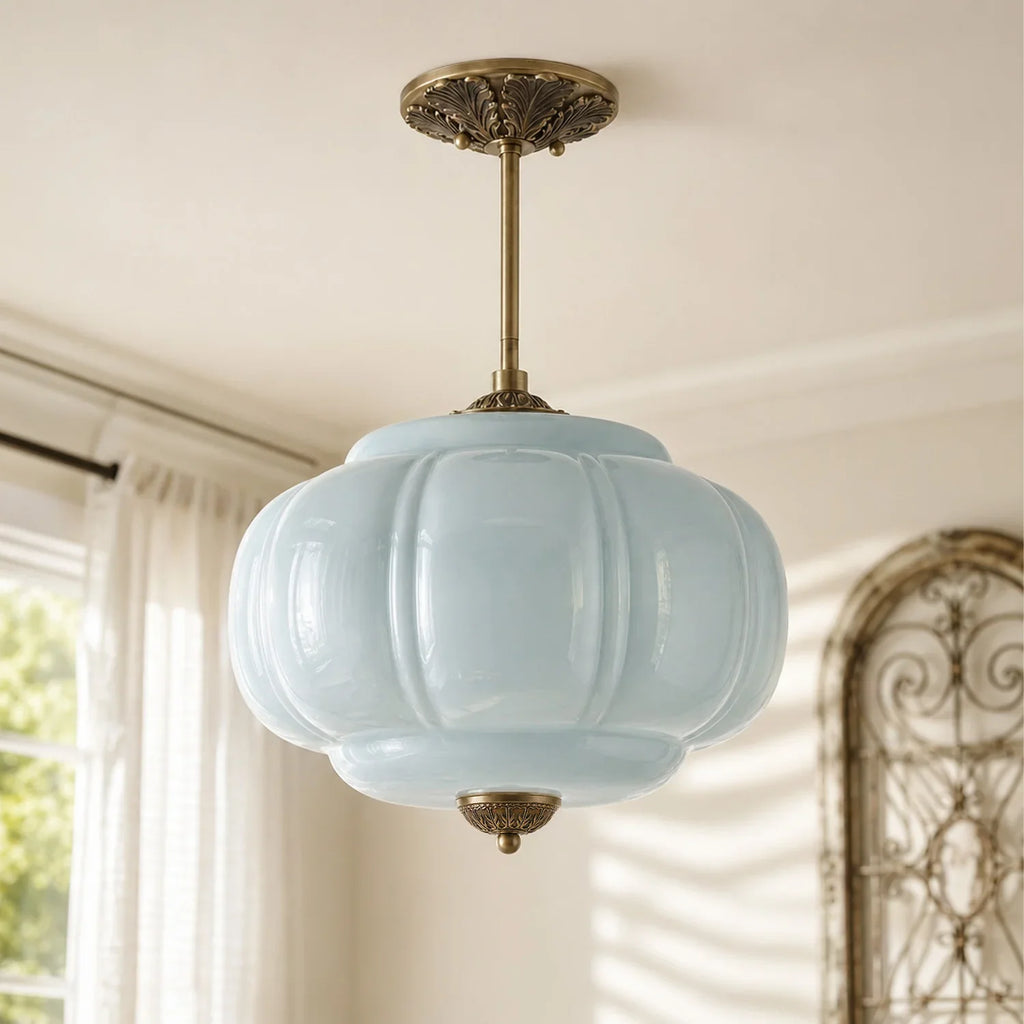 Pumpkin Glass Semi Flush Mount Margot Pendant Light