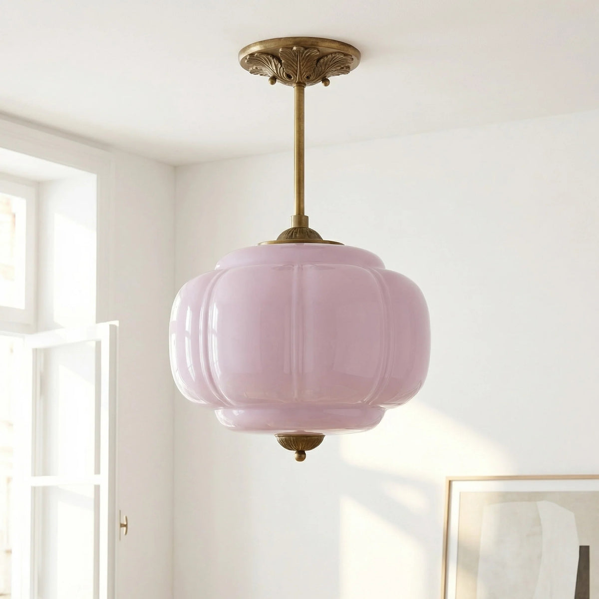 Pumpkin Glass Semi Flush Mount Margot Pendant Light