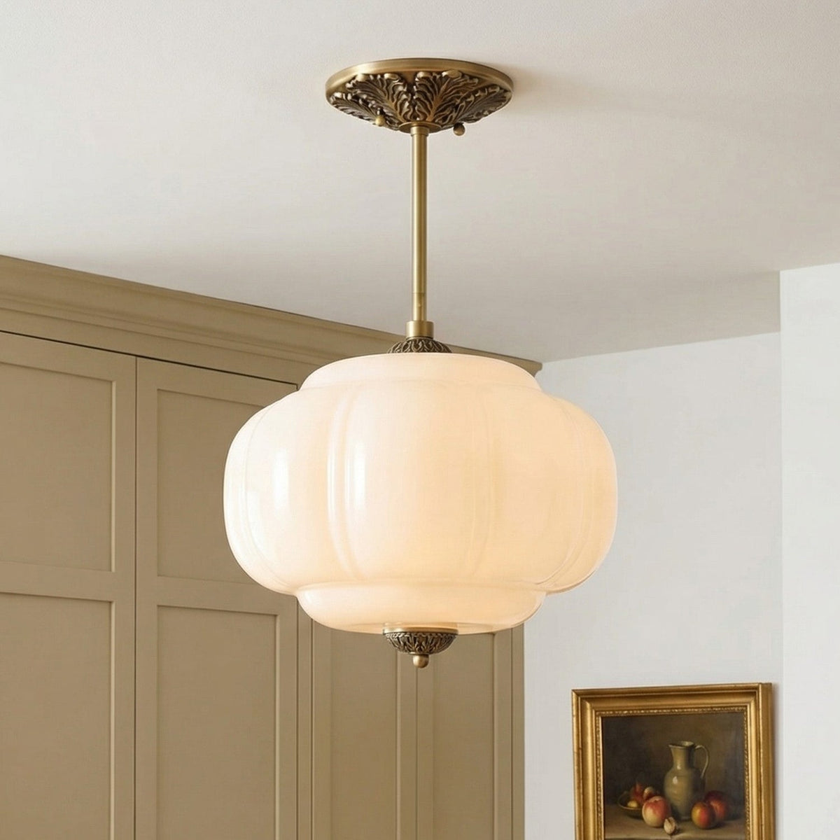 Pumpkin Glass Semi Flush Mount Margot Pendant Light