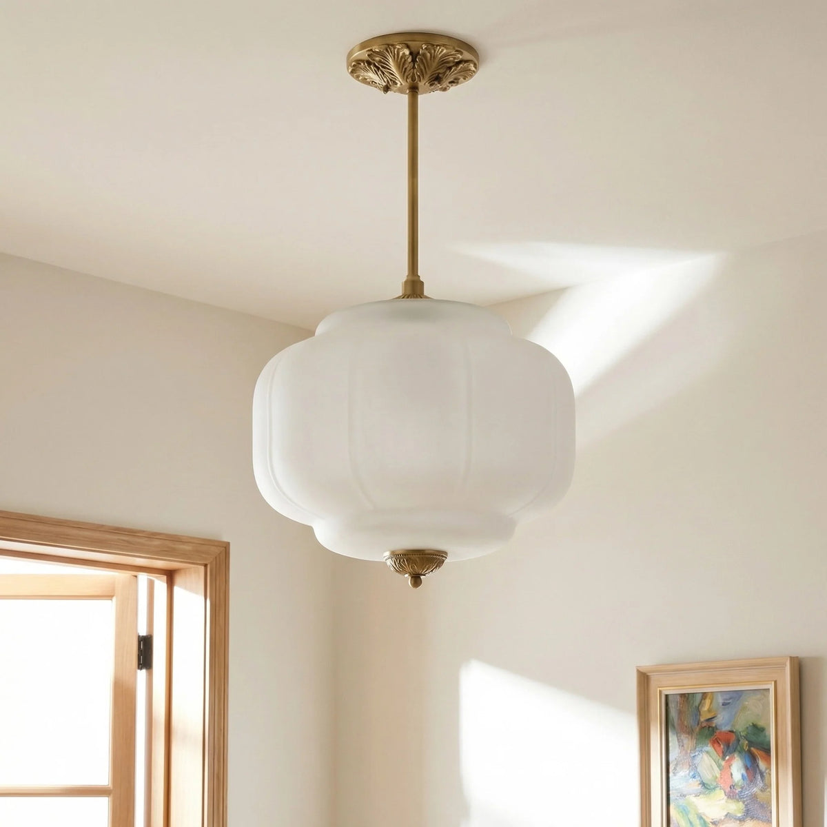 Pumpkin Glass Semi Flush Mount Margot Pendant Light
