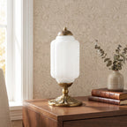 Vintage Glass Brass Margot Table Lamp