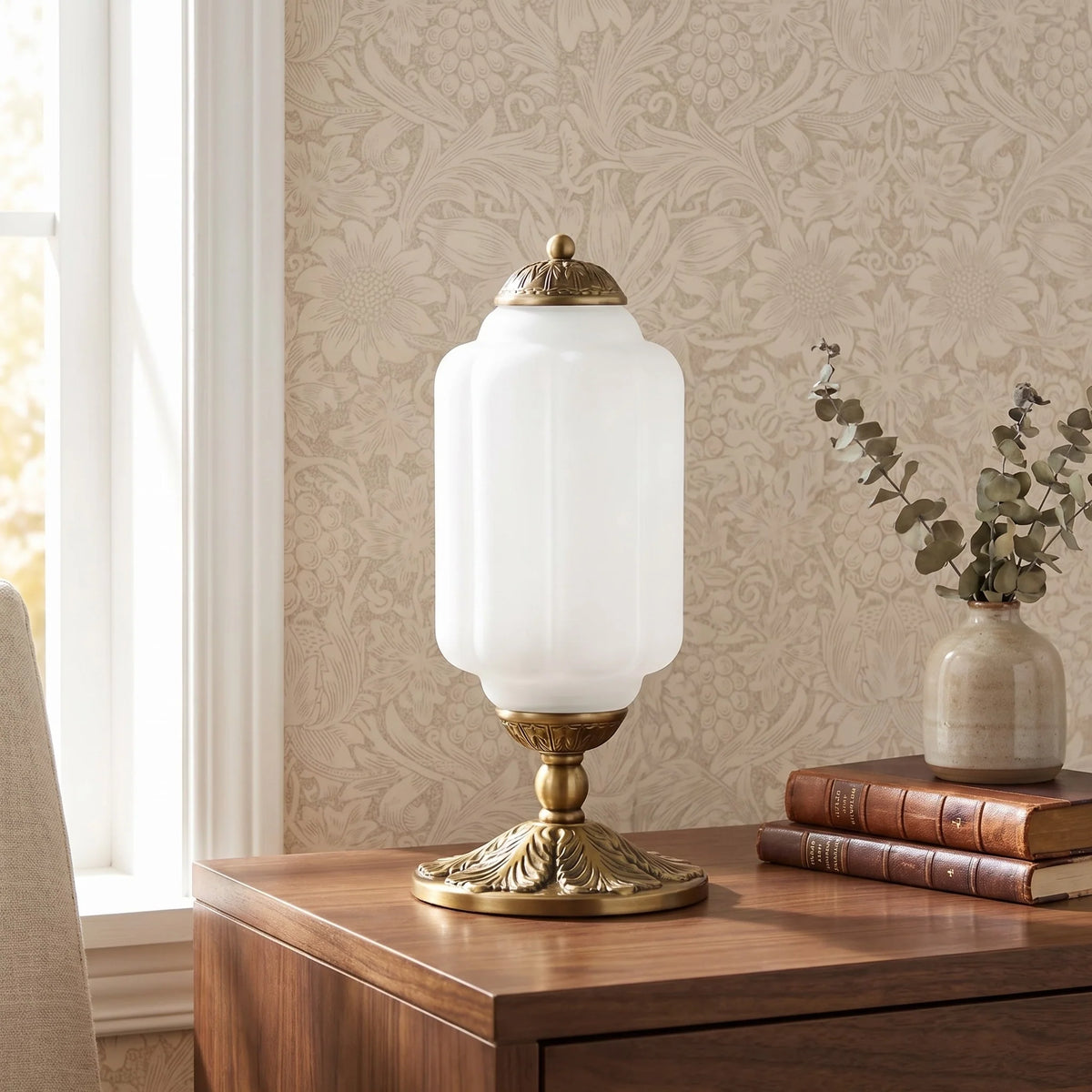 Vintage Glass Brass Margot Table Lamp