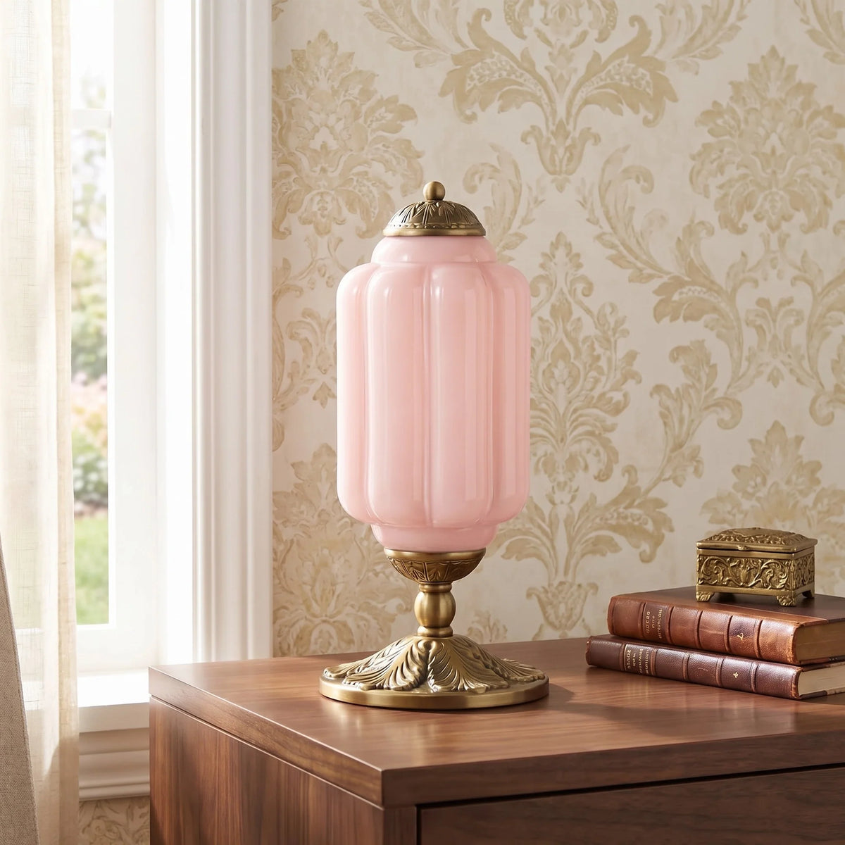 Vintage Glass Brass Margot Table Lamp