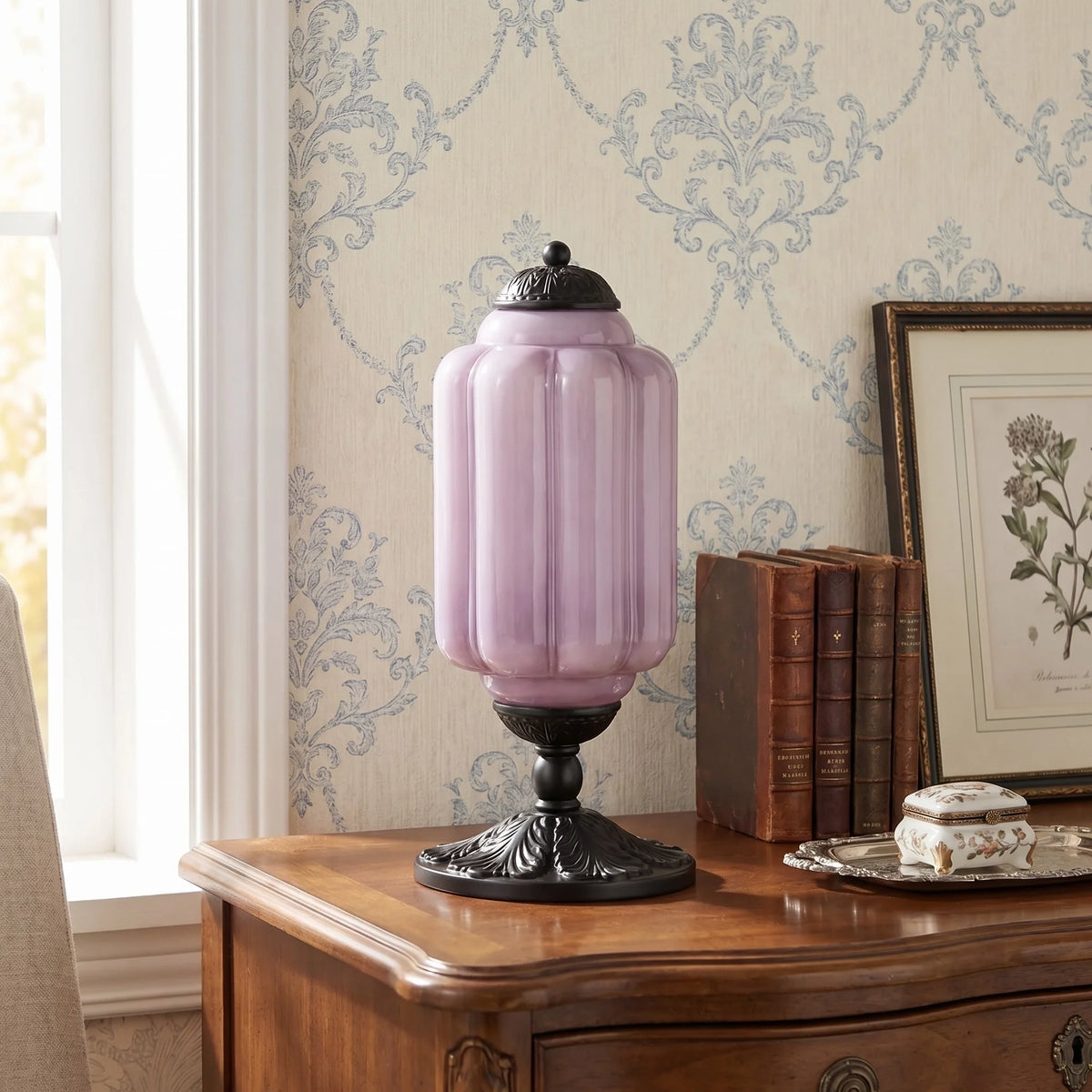Vintage Glass Brass Margot Table Lamp