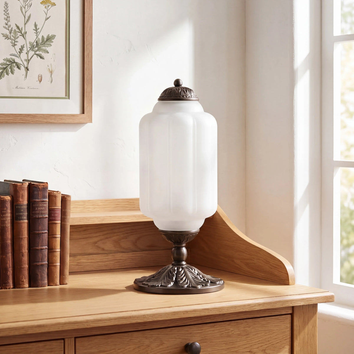 Vintage Glass Brass Margot Table Lamp