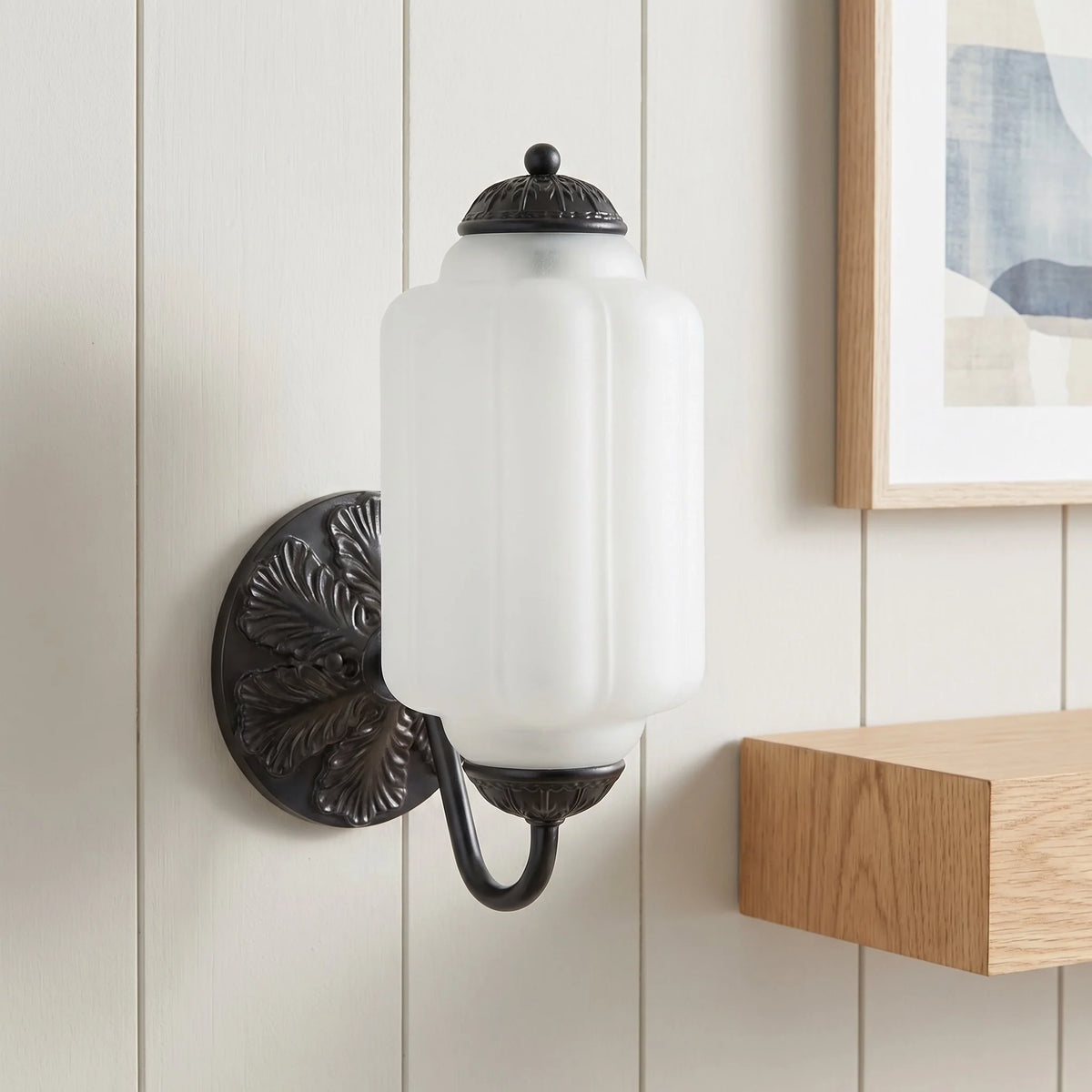 Vintage Glass Brass Margot Wall Sconce