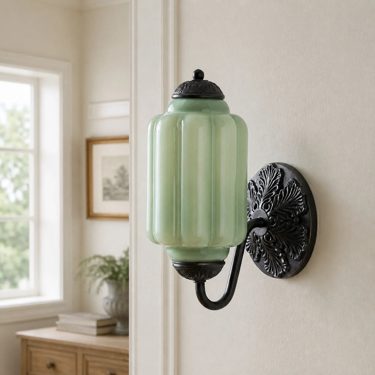 Vintage Glass Brass Margot Wall Sconce