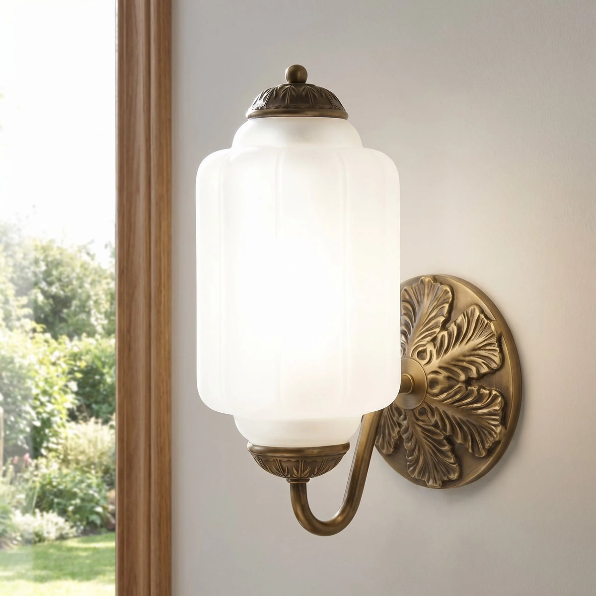 Vintage Glass Brass Margot Wall Sconce