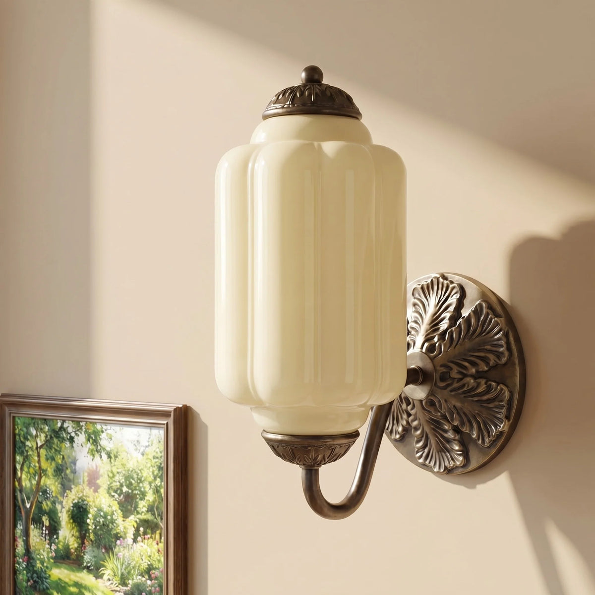 Vintage Glass Brass Margot Wall Sconce