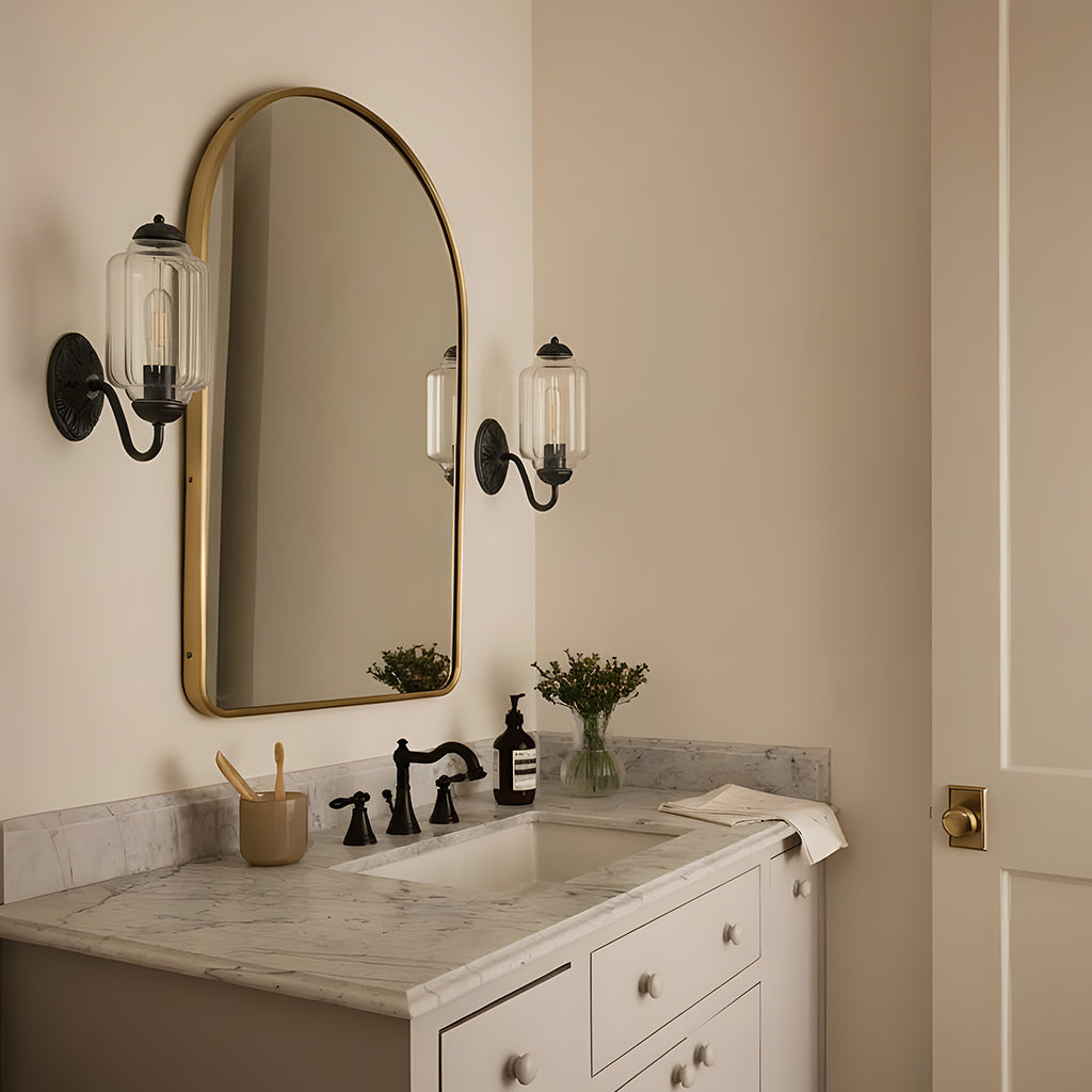 Vintage Glass Brass Margot Wall Sconce