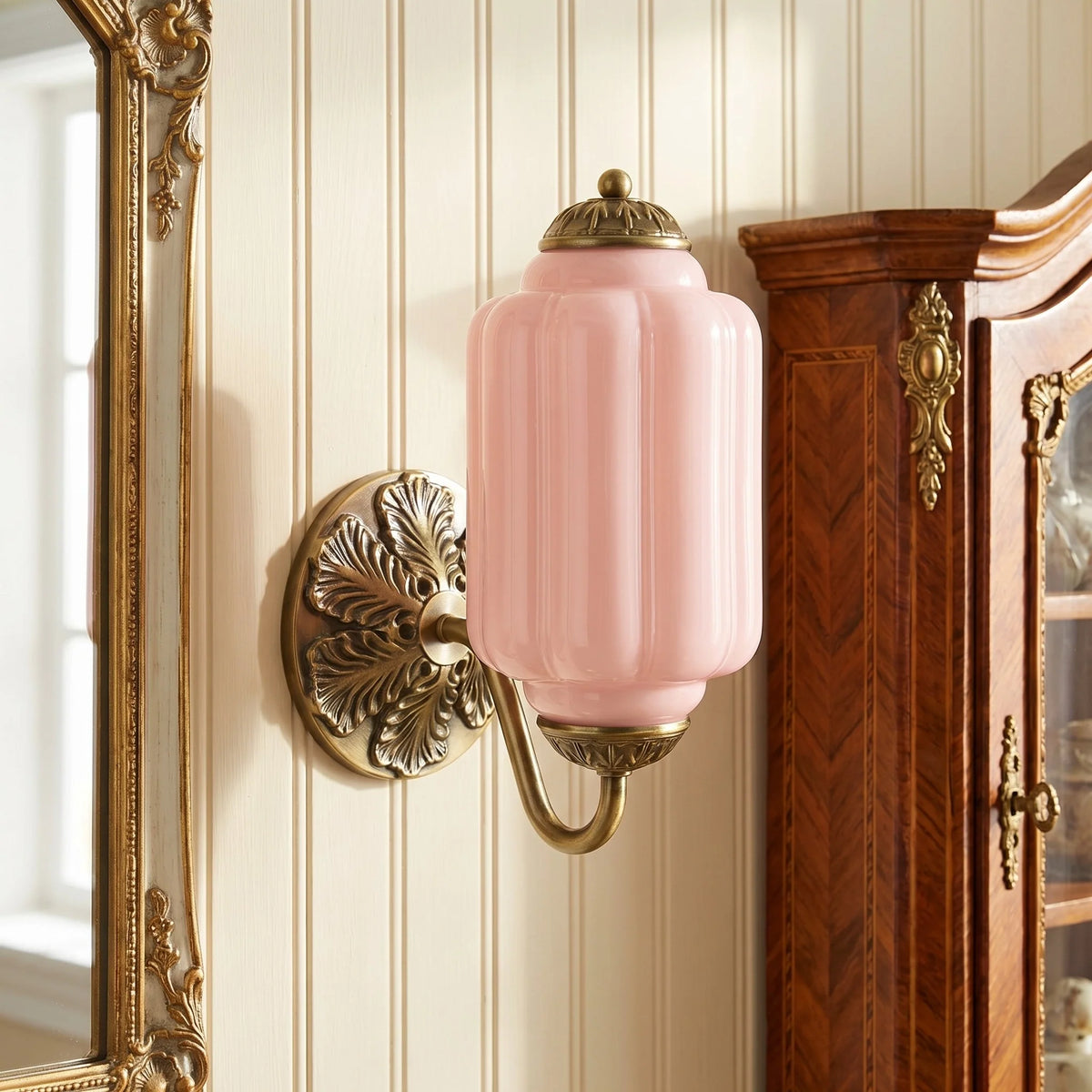 Vintage Glass Brass Margot Wall Sconce