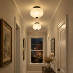 Pumpkin Glass Semi Flush Mount Margot Glass Ceiling Light