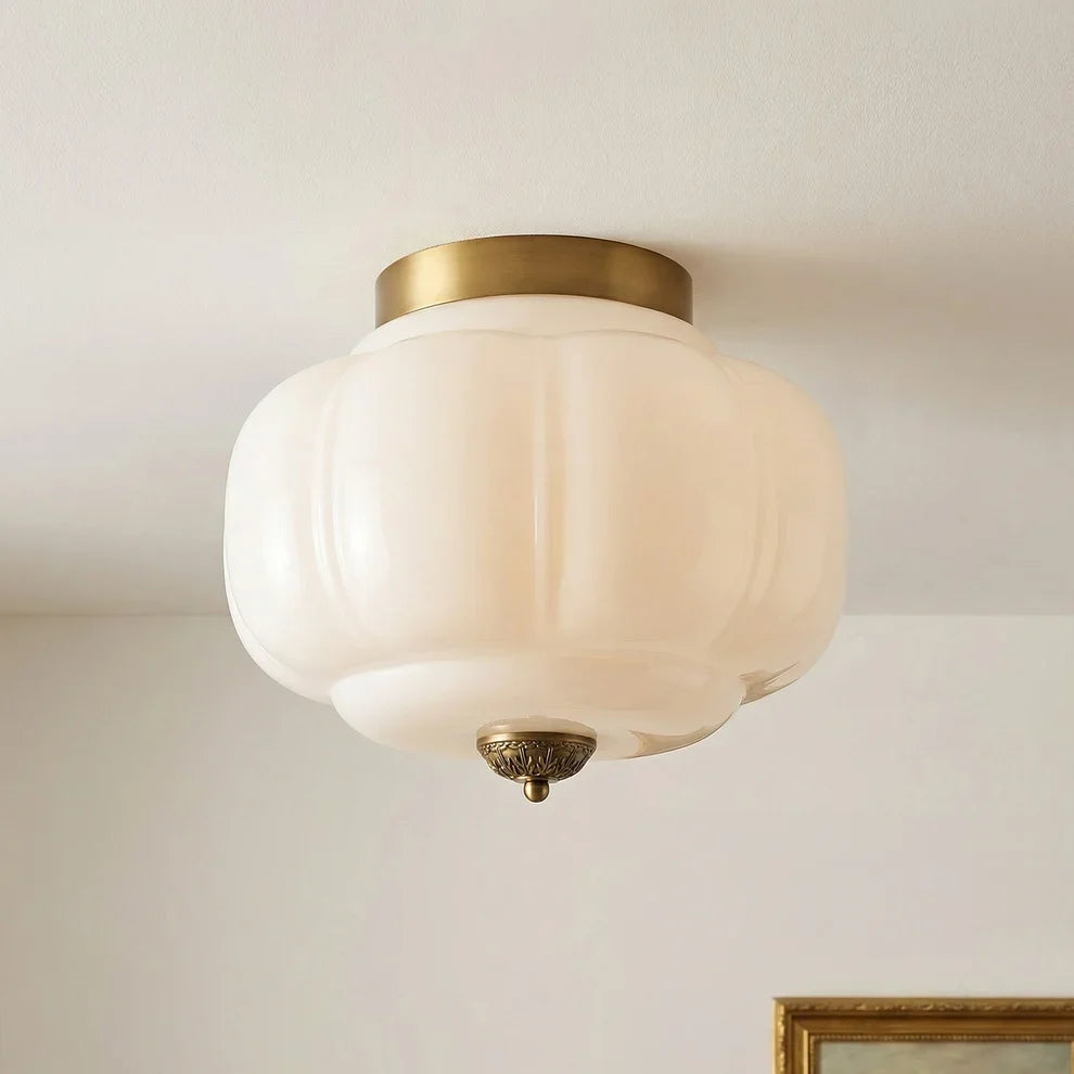 Pumpkin Glass Semi Flush Mount Margot Glass Ceiling Light
